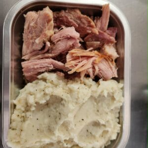 Jambon a l'érable avec purée de patate